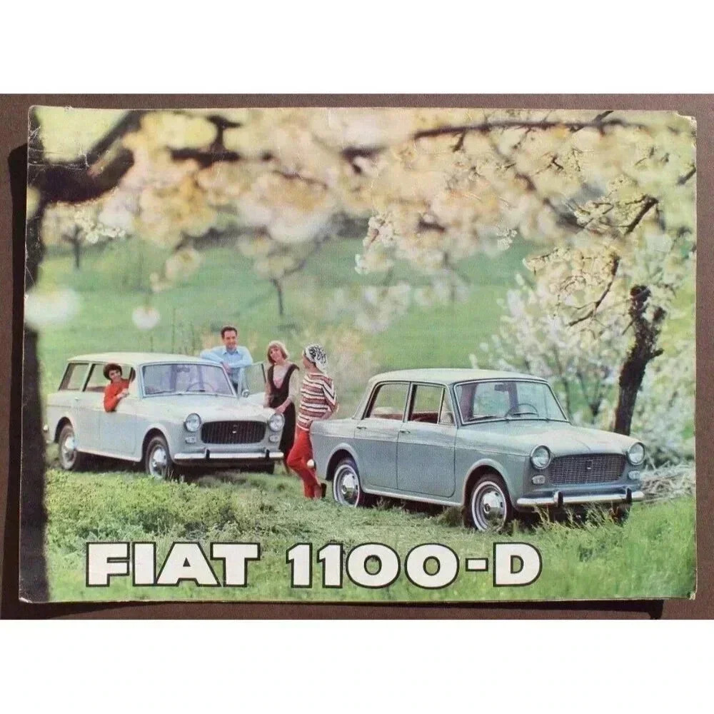 Vintage 1965 Fiat 1100-D Sales Dealer Advertising Brochure